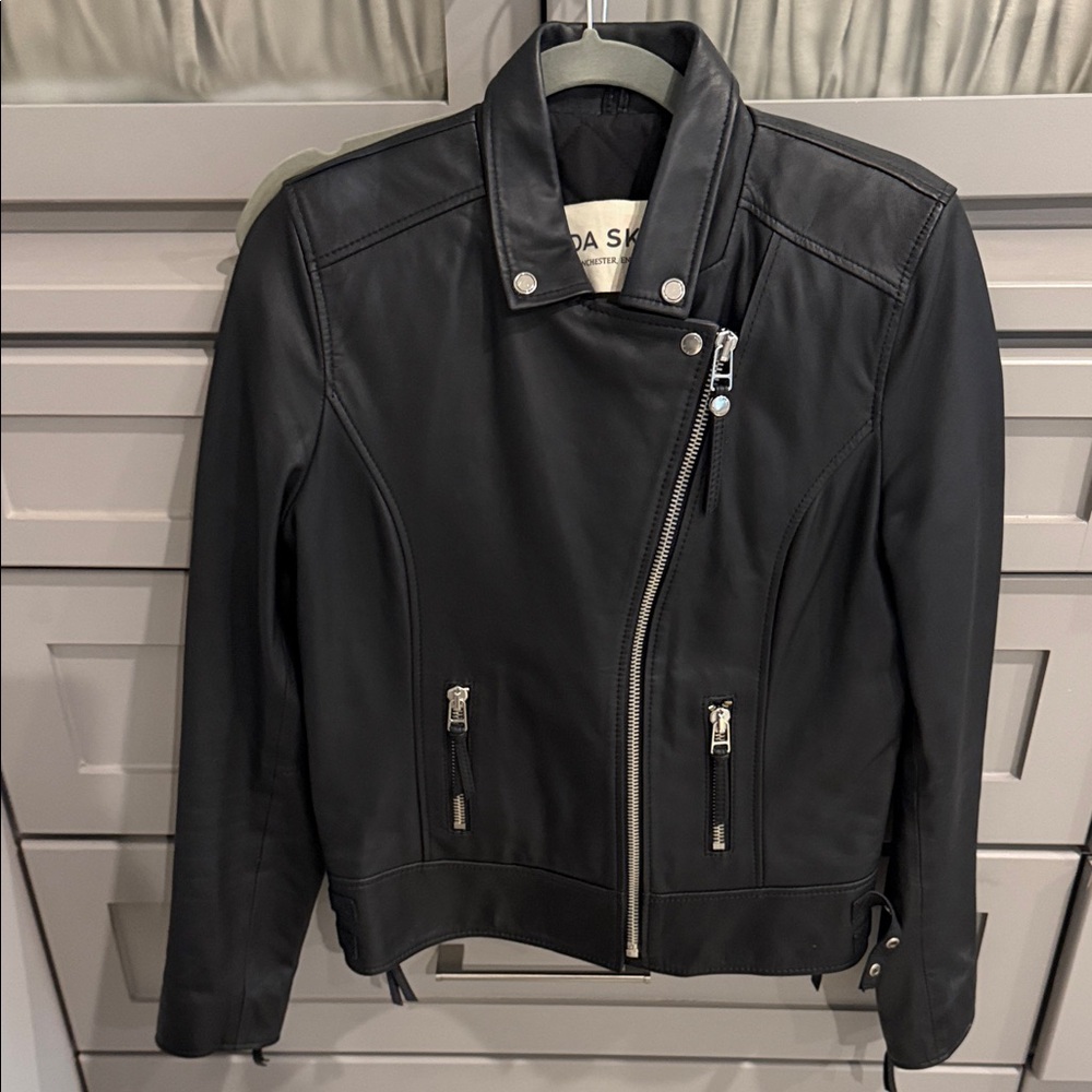 Boda Skins Black Leather Moto Jacket